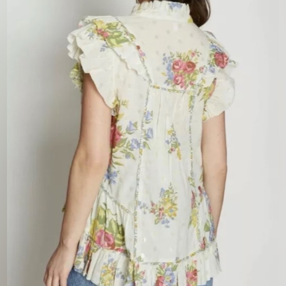 love the label Helena floral ruffle blouse NWT size M - Picture 9 of 9